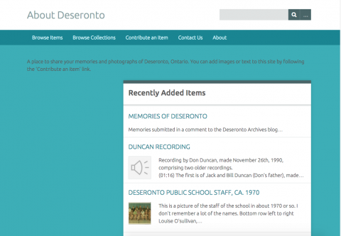 Screenshot of site homepage