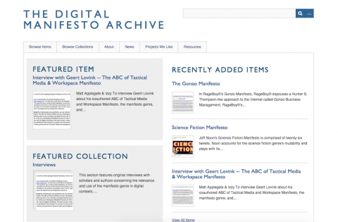 Digital Manifesto home page