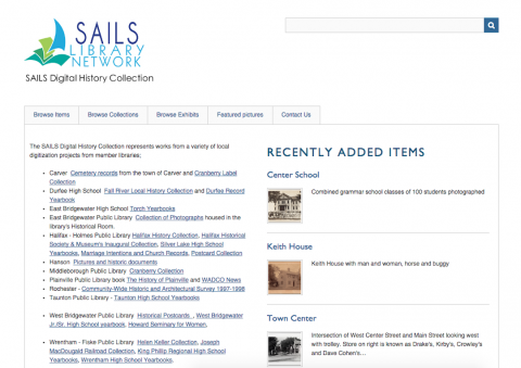 Homepage for Sails Digital History Collection