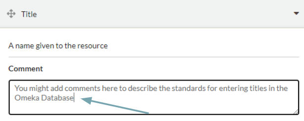 Adding a comment for an element