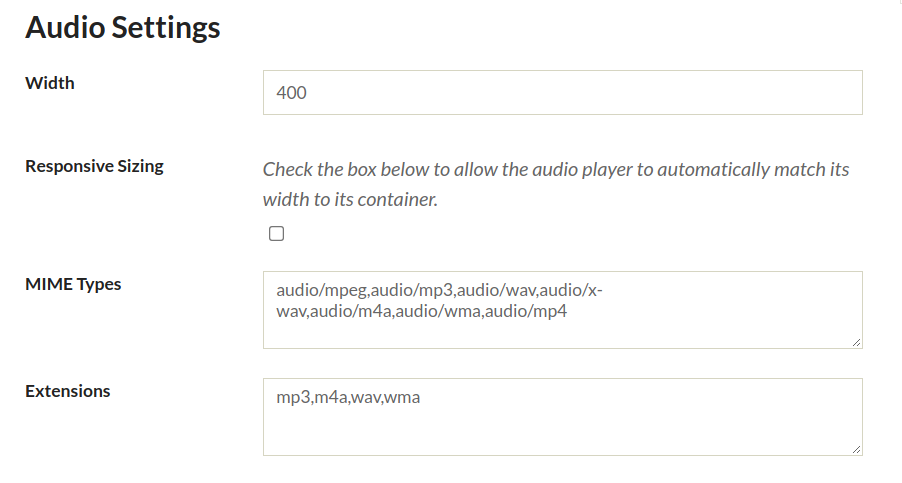 HTML5 Audio options