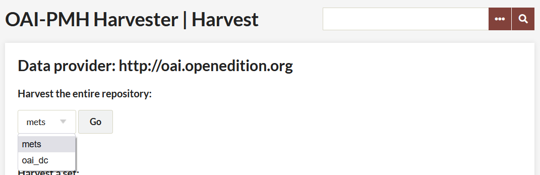Harvester interface