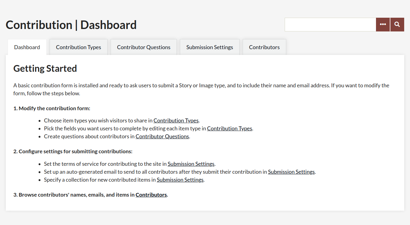 contirbutor dashboard