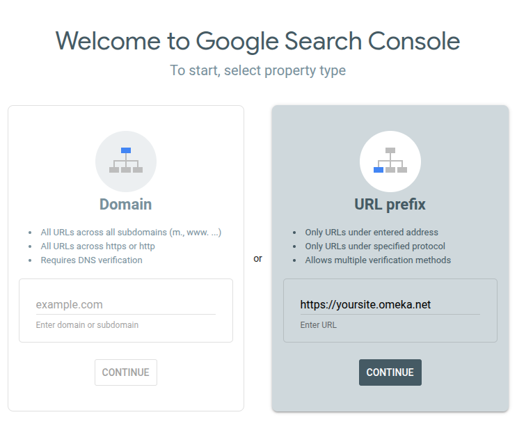 Google Analytics interface to enter URL
