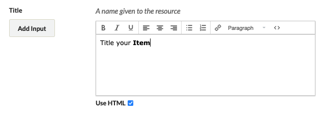 title field html editor enabled